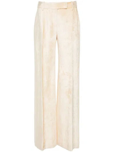 Ermanno Scervino Corduroy Bootcut Trousers In Weiss