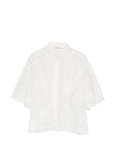 Ermanno Scervino Cotton And Silk Embroidered Shirt In White