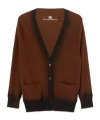 Ermanno Scervino Cotton Blend Cardigan With Organza Effect And Shaded Print