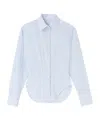 Ermanno Scervino Cotton Bustier Shirt With Micro-stripes Pattern In White