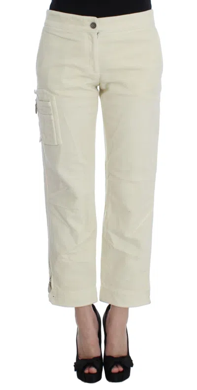 Pre-owned Ermanno Scervino Cotton Capri Cropped Cargo Women's Pants () In Sand