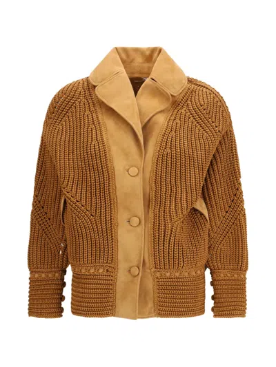 Ermanno Scervino Cotton Cardigan In Brown