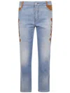 Ermanno Scervino Denim Trousers With Pockets And Loops In Blue