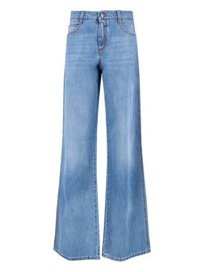 Ermanno Scervino Denim Trousers With Belt Loops In Blue