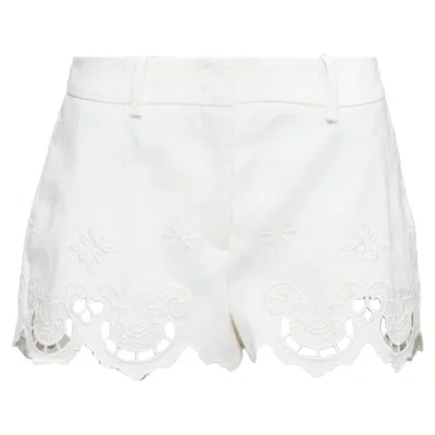 Ermanno Scervino Cotton Linen Embroidered Shorts
