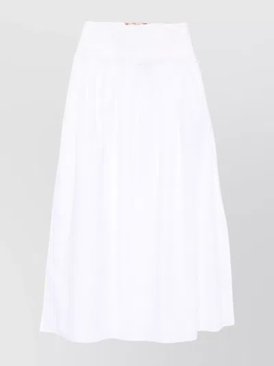 Ermanno Scervino Cotton Long Skirt Embroidered Waistband