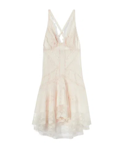 Ermanno Scervino Cotton Muslin And Valencienne Lace Dress In White