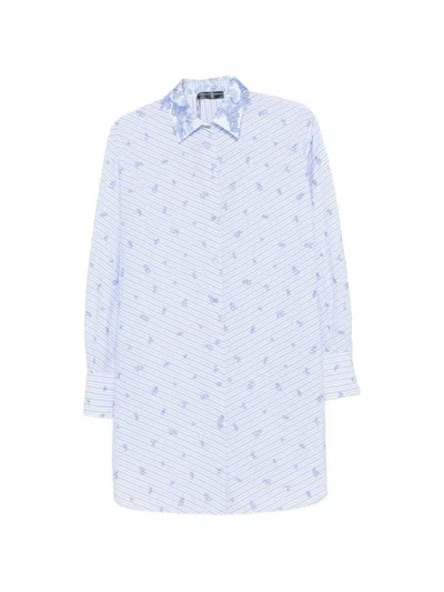 Ermanno Scervino Cotton Oversized Shirt In Blue