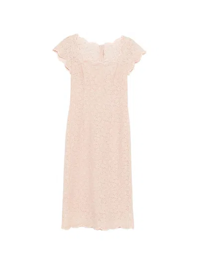 Ermanno Scervino Cotton Polyester Viscose Dress In Pink