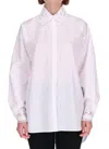 Ermanno Scervino Cotton Poplin Lace Button Down In White In White