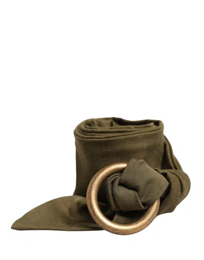 Ermanno Scervino Cotton Round Buckle Belt In Green