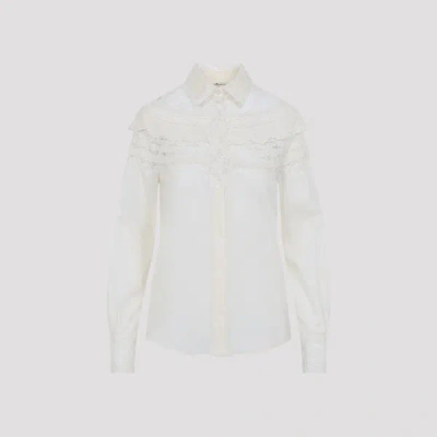 Ermanno Scervino Lace-detail Buttoned Shirt In White
