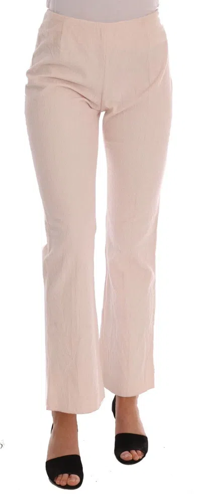Pre-owned Ermanno Scervino Cotton Stretch Straight Trousers Women's Pants () In Sand