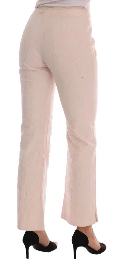 Pre-owned Ermanno Scervino Cotton Stretch Straight Trousers Women's Pants () In Sand