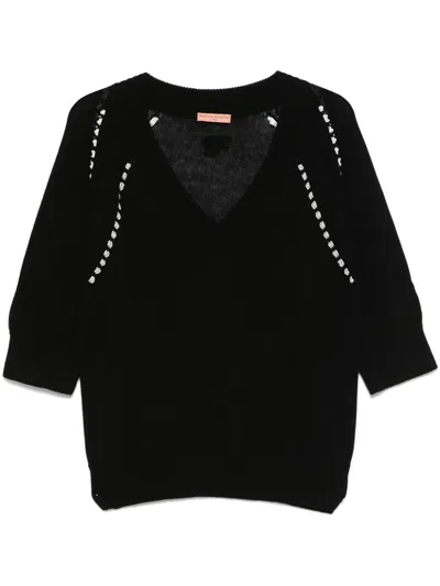 Ermanno Scervino Cotton Sweater In Black