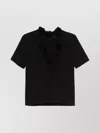 Ermanno Scervino Black Lace Detail Cotton T-shirt