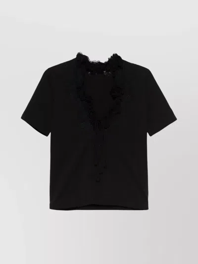 ERMANNO SCERVINO COTTON T-SHIRT LACE DETAIL