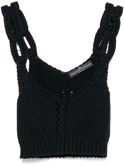 Ermanno Scervino Cotton Tank Top In Black