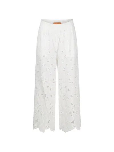 Ermanno Scervino Cotton Trousers In White