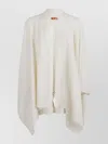 Ermanno Scervino Cozy Cable Knit Cape With Ribbed Hem In White