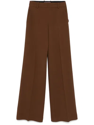 Ermanno Scervino Crepe Trousers In 褐色