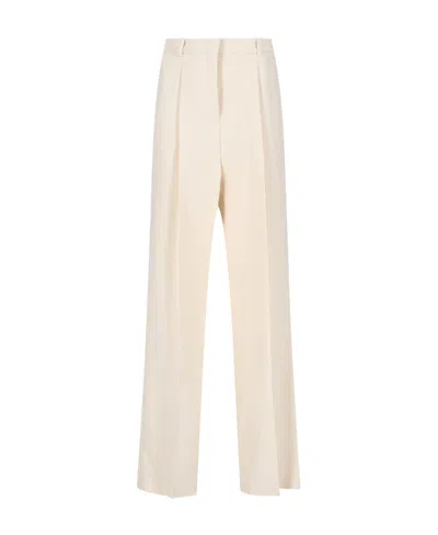 Ermanno Scervino Crepe Wide-leg Trousers In White