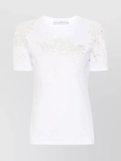 Ermanno Scervino Frayed Cotton T-shirt In White