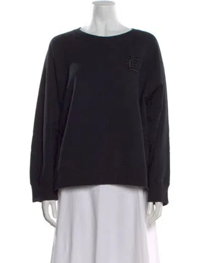 Pre-owned Ermanno Scervino Crew Neck Long Sleeve Sweatshirt In Black