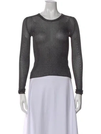 Pre-owned Ermanno Scervino Crew Neck Long Sleeve Top In Gray