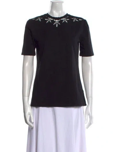 Pre-owned Ermanno Scervino Crew Neck Short Sleeve T-shirt In Black