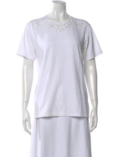 Pre-owned Ermanno Scervino Crew Neck Short Sleeve T-shirt In White