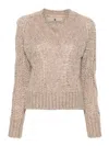 Ermanno Scervino Long-sleeve Sweater With Textured Knit In Grey