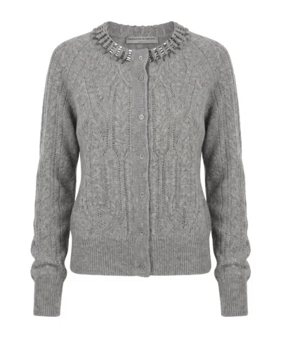 Ermanno Scervino Crew-neck Knit Sweater In Gray