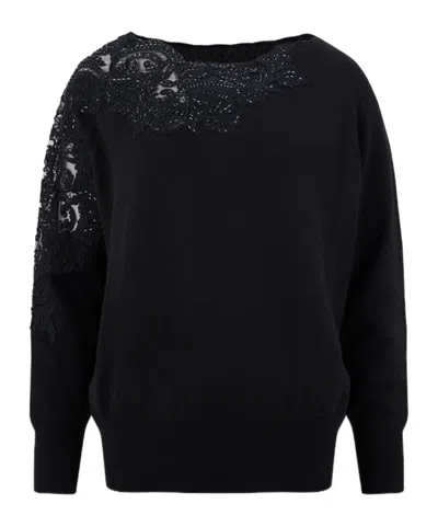 Ermanno Scervino Crew-neck Sweater In Black