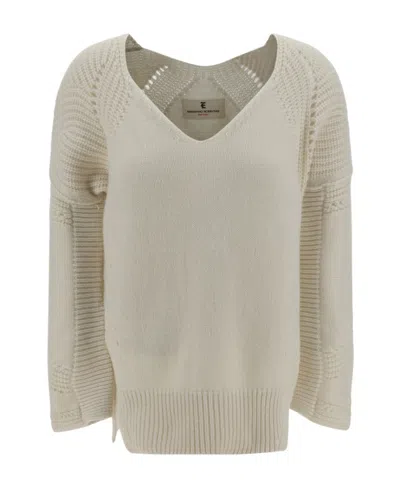 Ermanno Scervino Crochet-knit V-neck Jumper In Nude