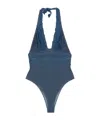 Ermanno Scervino Blue Lace-detail Swimsuit In Blue