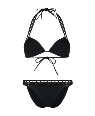 Ermanno Scervino Crochet-trim Bikini In Black
