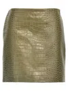Ermanno Scervino Crocodile Print Skirt Skirts In Green