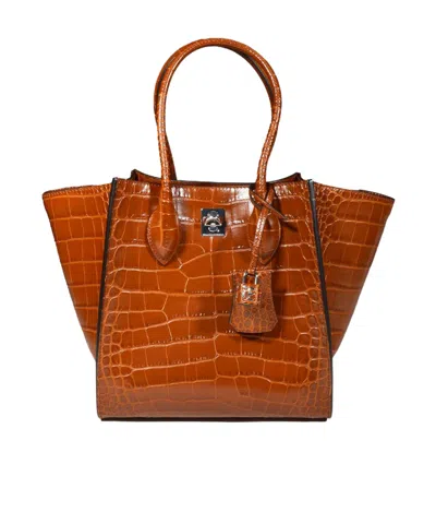 Ermanno Scervino Crocodile Shoulder Bag In Brown