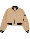 Ermanno Scervino Cropped Bomber Jacket In Brown