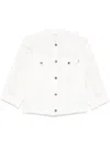 Ermanno Scervino Cropped Cotton Jacket With Button-up Front In White