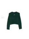 Ermanno Scervino Cropped Knit Sweater In Deep Green In Green
