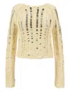 Ermanno Scervino Cropped Knitted Openwork Sweater