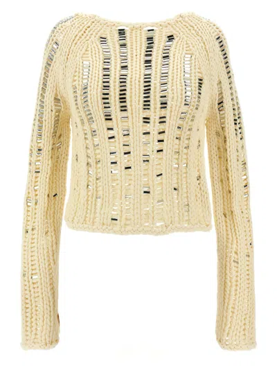 Ermanno Scervino Cropped Knitted Openwork Sweater