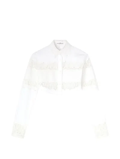 Ermanno Scervino Cropped Lace-detail Shirt In Multi