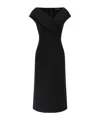 Ermanno Scervino Draped Neckline Midi Length Off-shoulder Dress In Black
