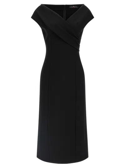 Ermanno Scervino Crossover Midi Dress In Black