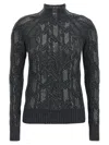 Ermanno Scervino Cable Knit Mock Neck Sweater With Ribbed Hem
