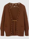 Ermanno Scervino Crystal-embellished Cardigan In Brown