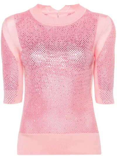 Ermanno Scervino Top Mit Kristallen In Rosa